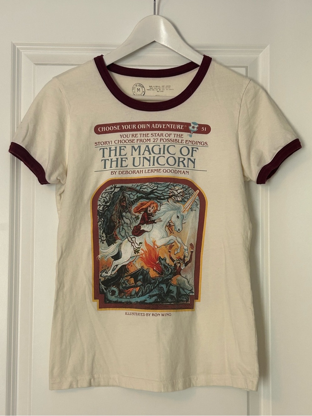 Out of Print Choose Your Own Adventure  Magic of The Unicorn Ringer Tee